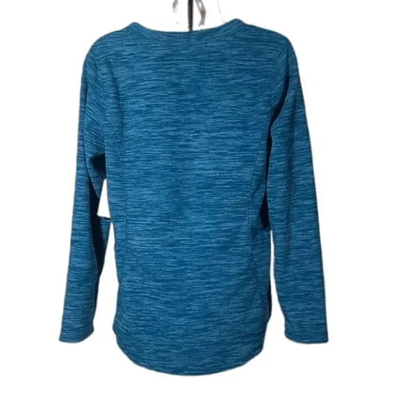 NWT St John's Bay Teal Blue V Neck Sweatshirt Shirt Size Small New with Tags - Picture 3 of 6